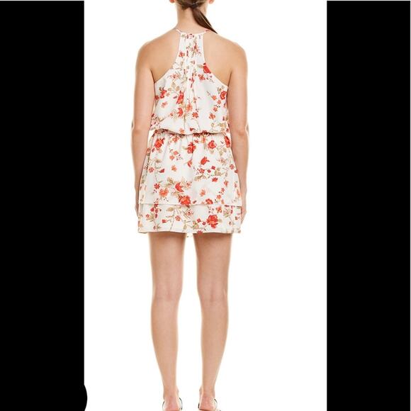 JOIE Halter Blouson Mini Dress Cream Red Floral Print M - Picture 3 of 11